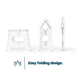 NESTLUNE Foldable Plastic Step Stool 9 Inch White - thumbnail 2