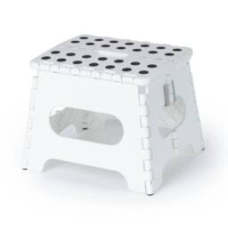 NESTLUNE Foldable Plastic Step Stool 9 Inch White - thumbnail 1