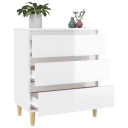 Berkfield Home Sideboard High Gloss White 60x35x70 cm Engineered Wood - Size: 60 x 35 x 70 cm - thumbnail 5