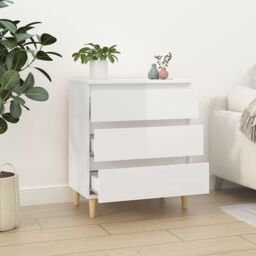 Berkfield Home Sideboard High Gloss White 60x35x70 cm Engineered Wood - Size: 60 x 35 x 70 cm - thumbnail 3