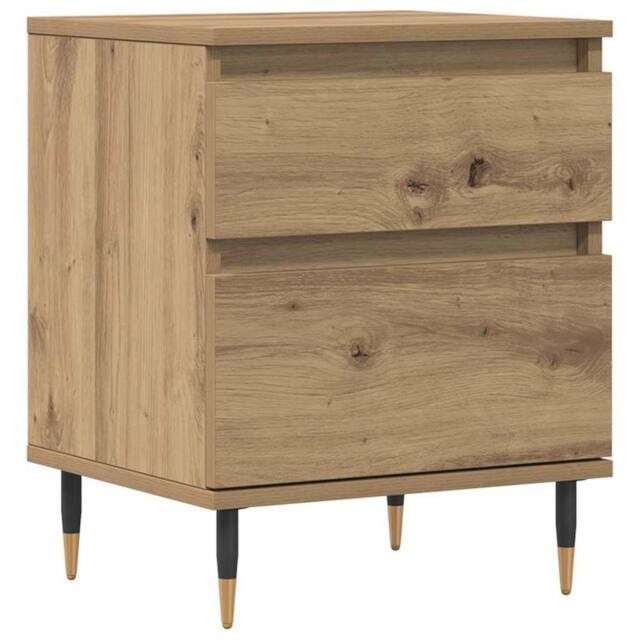 Berkfield Home Bedside Cabinet Artisan Oak 40x35x50 cm Engineered Wood in Brown - Size: 40 x 35 x 50 cm - image 1