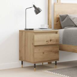 Berkfield Home Bedside Cabinet Artisan Oak 40x35x50 cm Engineered Wood in Brown - Size: 40 x 35 x 50 cm - thumbnail 2