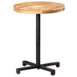 Berkfield Home Bistro Table Round Ã˜60x75 cm Rough Mango Wood in Brown - Size: 60x75 cm - thumbnail 8