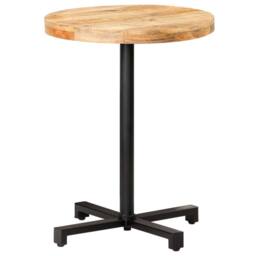 Berkfield Home Bistro Table Round Ã˜60x75 cm Rough Mango Wood in Brown - Size: 60x75 cm - thumbnail 9