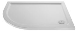 Balterley Premium Slip Resistant Shower Tray, Left Hand Offset Quadrant, Easy Clean Anti-Slip Stone Resin in White
