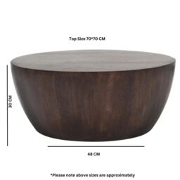 IH Design Natural Solid Dark Mango Wood Coffee Table in Brown - thumbnail 5