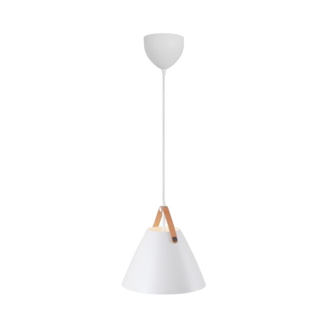 Nordlux Modern Indoor Pendant Light White Metal E27 Brown & Black Strap - Mains Powered, IP20 - image 1