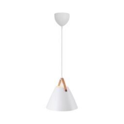 Nordlux Modern Indoor Pendant Light White Metal E27 Brown & Black Strap - Mains Powered, IP20 - thumbnail 1