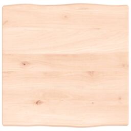 Berkfield Home Table Top 40x40x2 cm Untreated Solid Wood Oak Live Edge in Brown - Size: 40 x 40 x 2 cm - thumbnail 2