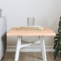 Berkfield Home Table Top 40x40x2 cm Untreated Solid Wood Oak Live Edge in Brown - Size: 40 x 40 x 2 cm
