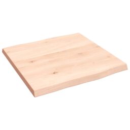 Berkfield Home Table Top 40x40x2 cm Untreated Solid Wood Oak Live Edge in Brown - Size: 40 x 40 x 2 cm - thumbnail 3