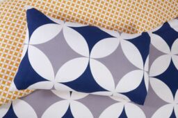 Rapport Home Geo Polycotton Duvet Cover Set With Pillowcase in Blue - Size: King - thumbnail 2
