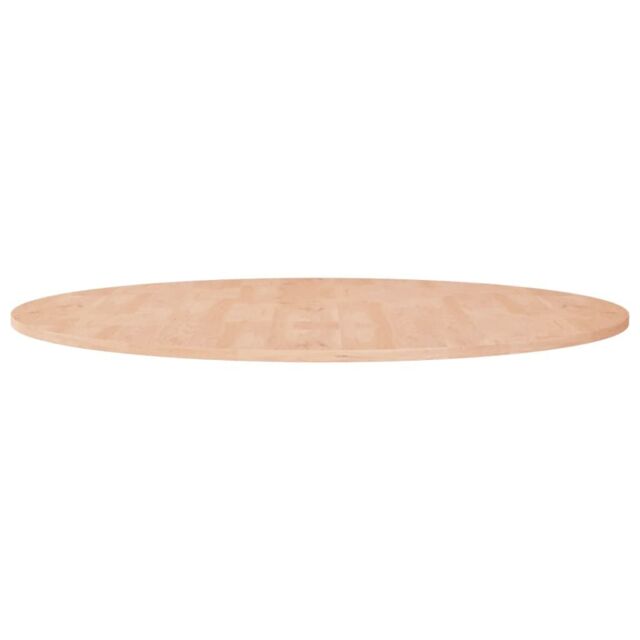 Berkfield Home Round Table Top ??90x1.5 cm Solid Wood Oak in Brown - Size: 90x1.5 cm - image 1