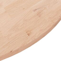 Berkfield Home Round Table Top ??90x1.5 cm Solid Wood Oak in Brown - Size: 90x1.5 cm - thumbnail 3