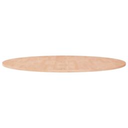 Berkfield Home Round Table Top ??90x1.5 cm Solid Wood Oak in Brown - Size: 90x1.5 cm - thumbnail 1
