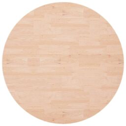 Berkfield Home Round Table Top ??90x1.5 cm Solid Wood Oak in Brown - Size: 90x1.5 cm - thumbnail 2