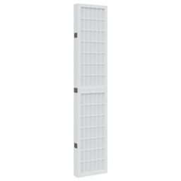 Berkfield Home Room Divider 6 Panels White Solid Wood Paulownia - thumbnail 5