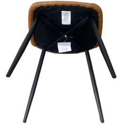 IH Design Corona Leather Steel Legs Dining Chairs (Set of 4) in Tan - thumbnail 7