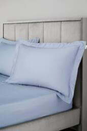 Bianca '400 Thread Count Cotton Sateen' Oxford Pillowcase Pair in Blue - thumbnail 1