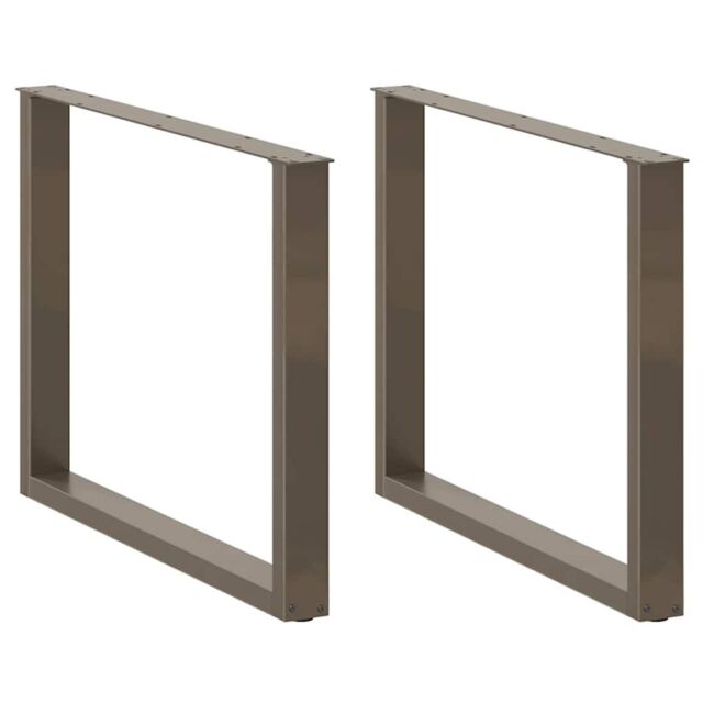 Berkfield Home Coffee Table Legs U-Shaped 3 pcs Natural Steel 100x(72-73) cm Steel in Brown - image 1
