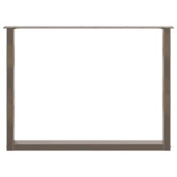 Berkfield Home Coffee Table Legs U-Shaped 3 pcs Natural Steel 100x(72-73) cm Steel in Brown - thumbnail 5