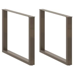 Berkfield Home Coffee Table Legs U-Shaped 3 pcs Natural Steel 100x(72-73) cm Steel in Brown