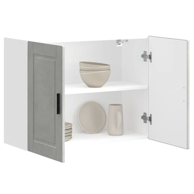 Berkfield Home Kitchen Wall Cabinet Porto Concrete Grey Engineered Wood - image 1