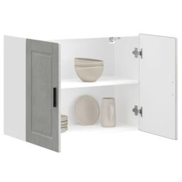 Berkfield Home Kitchen Wall Cabinet Porto Concrete Grey Engineered Wood - thumbnail 1