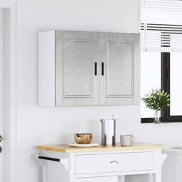 Berkfield Home Kitchen Wall Cabinet Porto Concrete Grey Engineered Wood - thumbnail 4