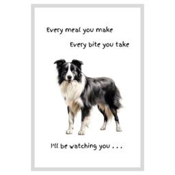 Animal Crackers Dog Tea Towel With 'Watching You' Funny Wording - Border Collie in White - thumbnail 1