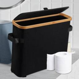 KORVIXA Toilet Paper Storage Basket Waterproof in Black - thumbnail 3