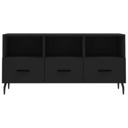 Berkfield Home TV Cabinet Black 102x36x50 cm Engineered Wood - Size: 102 x 36 x 50 cm - thumbnail 5