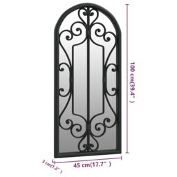 Berkfield Home Garden Mirror Black 100x45 cm Iron for Outdoor Use - thumbnail 6