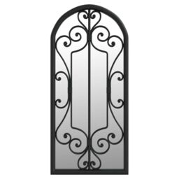 Berkfield Home Garden Mirror Black 100x45 cm Iron for Outdoor Use - thumbnail 2