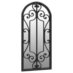 Berkfield Home Garden Mirror Black 100x45 cm Iron for Outdoor Use - thumbnail 3