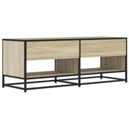 Berkfield Home TV Cabinet Sonoma Oak 120.5x40x46 cm Engineered Wood & Metal in Brown - thumbnail 6