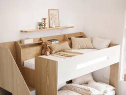 Flair Finn Staircase Bunk Bed with Storage in White - Size: Single - thumbnail 3