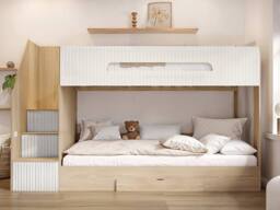 Flair Finn Staircase Bunk Bed with Storage in White - Size: Single - thumbnail 2