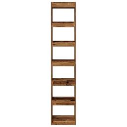 Berkfield Home Decorative Book Cabinet/Room Divider Old Wood 40x30x198 cm in Brown - Size: 40 x 30 x 198 cm - thumbnail 4