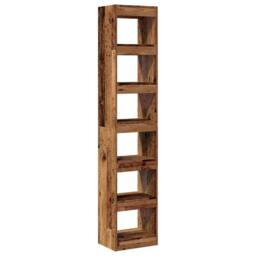 Berkfield Home Decorative Book Cabinet/Room Divider Old Wood 40x30x198 cm in Brown - Size: 40 x 30 x 198 cm - thumbnail 3