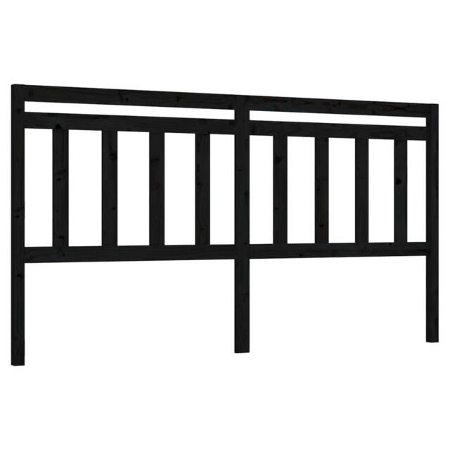 Berkfield Home Bed Headboard Black 206x4x100 cm Solid Wood Pine - Size: 206 x 4 x 100 cm - image 1