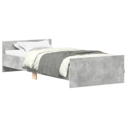 Berkfield Home Durable Bed Frame Concrete Grey 75x190 cm Small Single Engineered Wood - thumbnail 3