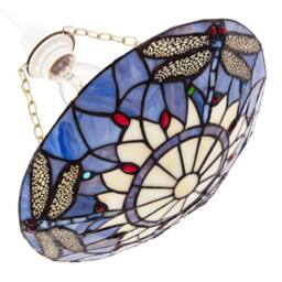 Happy Homewares Traditional Dragonfly Tiffany Glass Easy Fit Pendant Light Shade in Purple - thumbnail 4