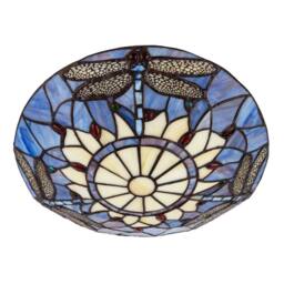 Happy Homewares Traditional Dragonfly Tiffany Glass Easy Fit Pendant Light Shade in Purple - thumbnail 5