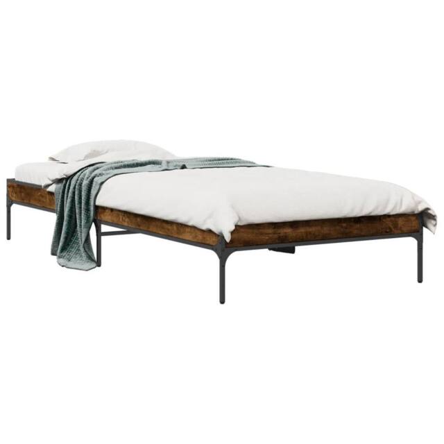 Berkfield Home Bed Frame without Mattress Smoked Oak 90x200 cm in Brown - image 1