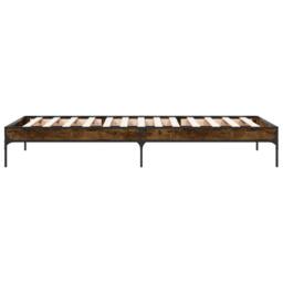 Berkfield Home Bed Frame without Mattress Smoked Oak 90x200 cm in Brown - thumbnail 5