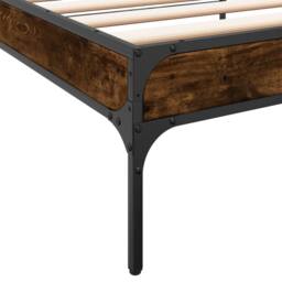 Berkfield Home Bed Frame without Mattress Smoked Oak 90x200 cm in Brown - thumbnail 7