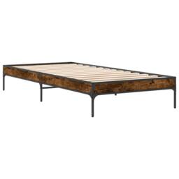 Berkfield Home Bed Frame without Mattress Smoked Oak 90x200 cm in Brown - thumbnail 3