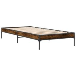 Berkfield Home Bed Frame without Mattress Smoked Oak 90x200 cm in Brown - thumbnail 6