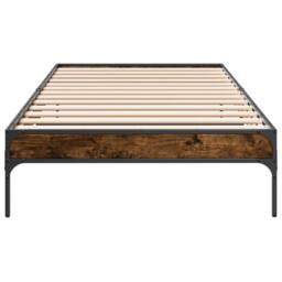 Berkfield Home Bed Frame without Mattress Smoked Oak 90x200 cm in Brown - thumbnail 4